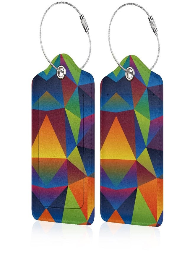 BULINGLY 2 Pack Luggage Tag for Suitcase, Cute Leather Baggage Tag with Stainless Steel Loop Privacy Cover for Women Girls Bag Travel - Image 1